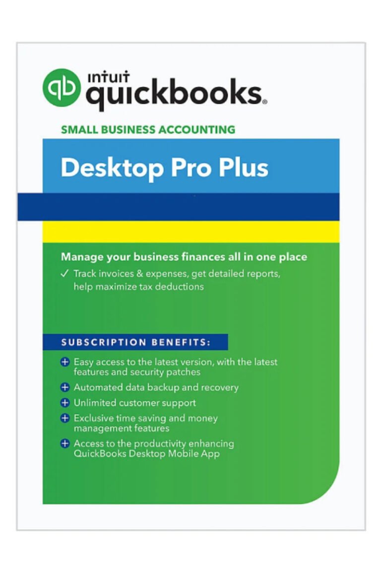 Intuit Quickbooks Desktop Pro Plus 2024 Accounting Software for 1 User